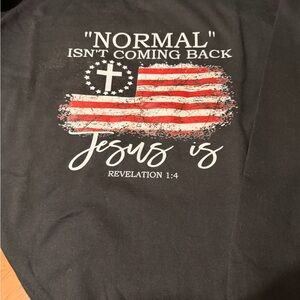 Black Graphic T-Shirt with Patriotic Design Size XL - new